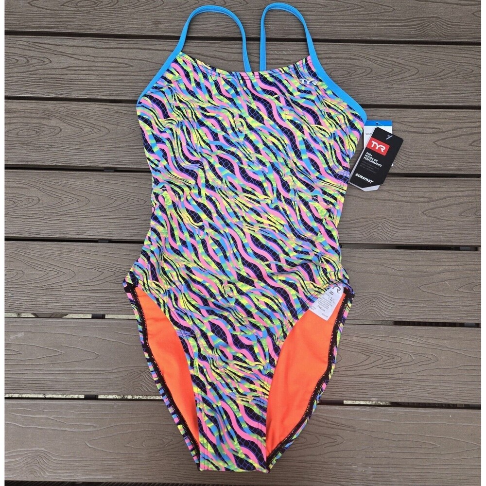 TYR Women's Durafast One Zazu Cutoutfit Swim One Piece Suit Multicolor SZ 34 NEW